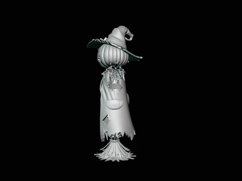 Pumpkin Scarecrow Statue Design 3 - 3D Print Model 3D Print Model