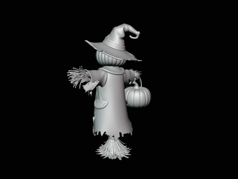 Pumpkin Scarecrow Statue Design 3 - 3D Print Model 3D Print Model