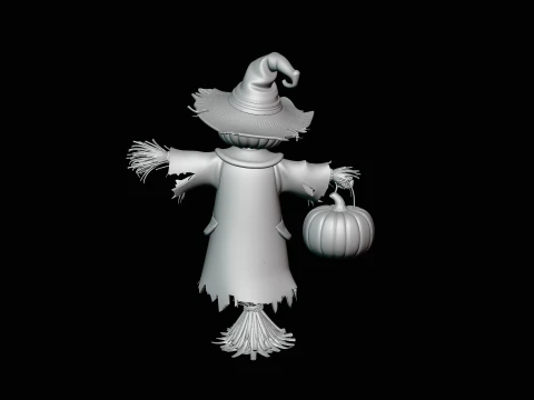 Pumpkin Scarecrow Statue Design 3 - 3D Print Model 3D Print Model