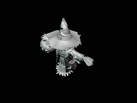 Pumpkin Scarecrow Statue Design 3 - 3D Print Model 3D Print Model