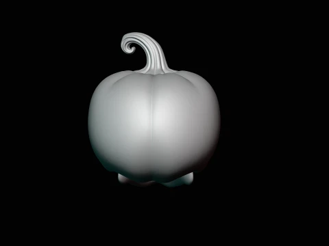 Skull Carved Pumpkin Statue Design 4 - 3D Print Model 3D Print Model