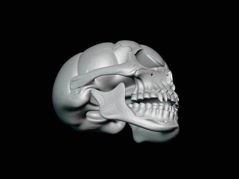 Skull Carved Pumpkin Statue Design 4 - 3D Print Model 3D Print Model