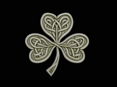 Celtic Knot Shamrock Plaque Design 2 - 3D Print Model 3D Druckmodell