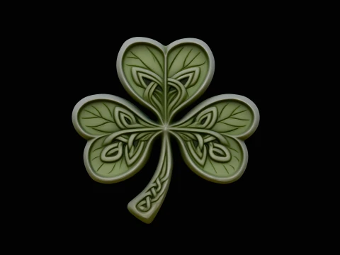 Celtic Knot Shamrock Plaque Design 3 - 3D Print Model 3D Druckmodell