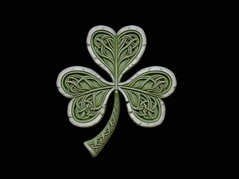Celtic Knot Shamrock Plaque Design 4 - 3D Print Model 3D Print Model