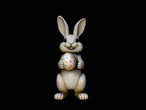 Standing Easter Bunny Statue Design 1 - 3D Print Model 3D Print Model