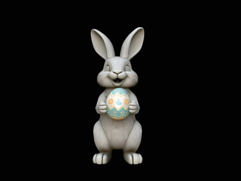 Standing Easter Bunny Statue Design 2 - 3D Print Model 3D Print Model