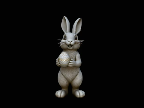 Standing Easter Bunny Statue Design 3 - 3D Print Model 3D Print Model