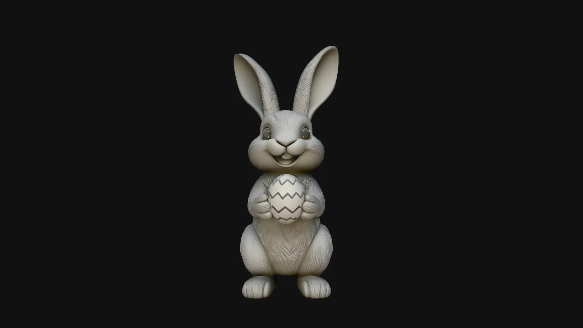 Standing Easter Bunny Statue Design 4 - 3D Print Model 3D Print Model .c4d .max .obj .3ds .fbx .stl .blend 