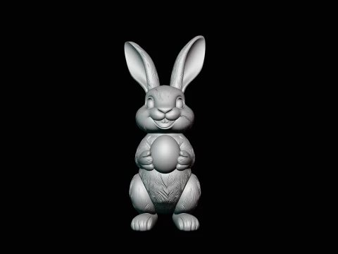 Standing Easter Bunny Statue Design 4 - 3D Print Model 3D Print Model