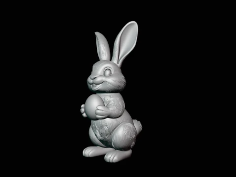 Standing Easter Bunny Statue Design 4 - 3D Print Model 3D Print Model