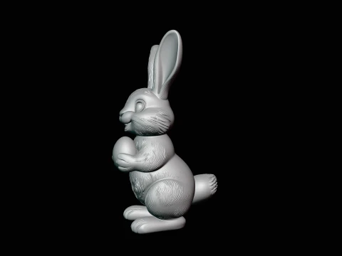 Standing Easter Bunny Statue Design 4 - 3D Print Model 3D Print Model