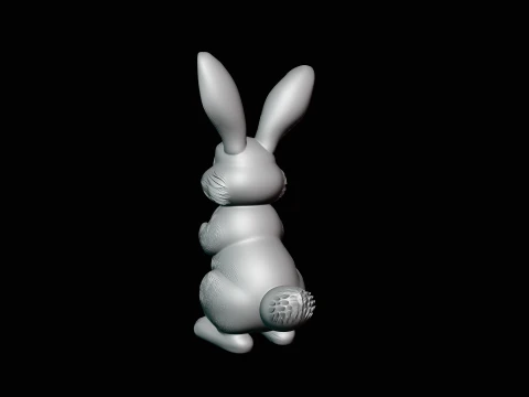 Standing Easter Bunny Statue Design 4 - 3D Print Model 3D Print Model