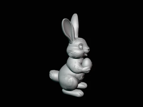 Standing Easter Bunny Statue Design 4 - 3D Print Model 3D Print Model