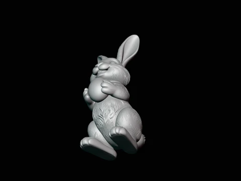 Standing Easter Bunny Statue Design 4 - 3D Print Model 3D Print Model