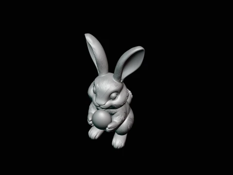 Standing Easter Bunny Statue Design 4 - 3D Print Model 3D Print Model