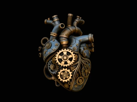 Steampunk Mechanical Heart Statue Design 1 - 3D Print Model 3D Принт Модель