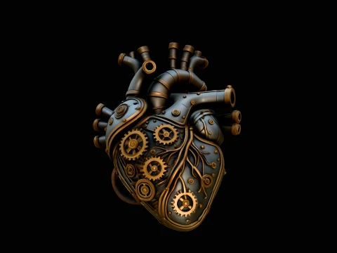 Steampunk Mechanical Heart Statue Design 3 - 3D Print Model 3D Print Model