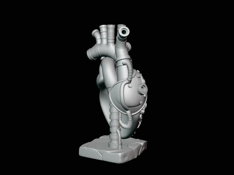 Steampunk Mechanical Heart Statue Design 4 - 3D Print Model 3D Print Model