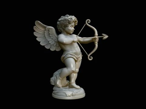 Cupid with Bow Statue Design 1 - 3D Print Model 3D Print Model