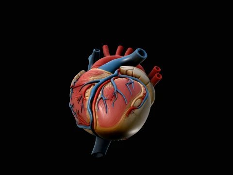 Anatomical Human Heart Model Design 3 - 3D Print Model 3D Print Model