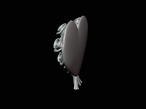 Rose Bouquet Heart Plaque Design 4 - 3D Print Model 3D Print Model