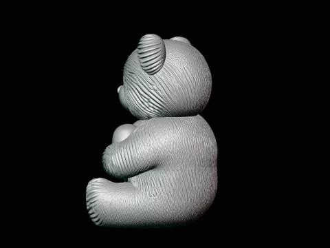 Teddy Bear with Heart Statue Design 4 - 3D Print Model 3D Print Model