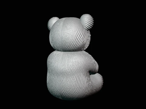 Teddy Bear with Heart Statue Design 4 - 3D Print Model 3D Print Model