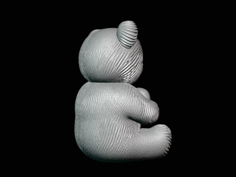 Teddy Bear with Heart Statue Design 4 - 3D Print Model 3D Print Model
