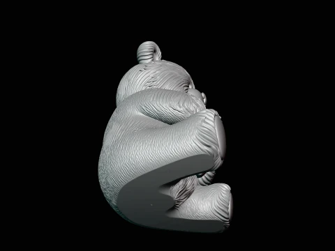 Teddy Bear with Heart Statue Design 4 - 3D Print Model 3D Print Model