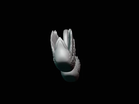 Swan Couple Heart Statue Design 2 - 3D Print Model 3D Print Model