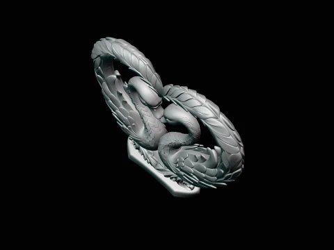 Swan Couple Heart Statue Design 3 - 3D Print Model 3D Print Model