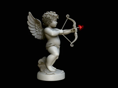 Cupid with Bow Statue Design 2 - 3D Print Model 3D Print Model