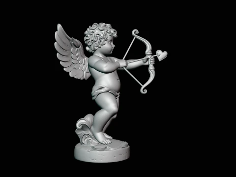 Cupid with Bow Statue Design 2 - 3D Print Model 3D Print Model
