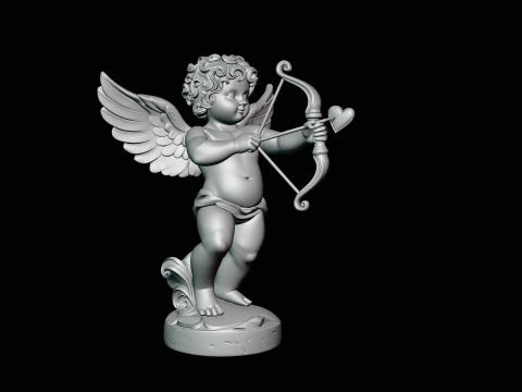 Cupid with Bow Statue Design 2 - 3D Print Model 3D Print Model