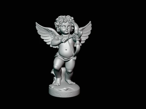 Cupid with Bow Statue Design 2 - 3D Print Model 3D Print Model