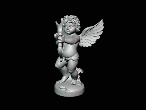 Cupid with Bow Statue Design 2 - 3D Print Model 3D Print Model