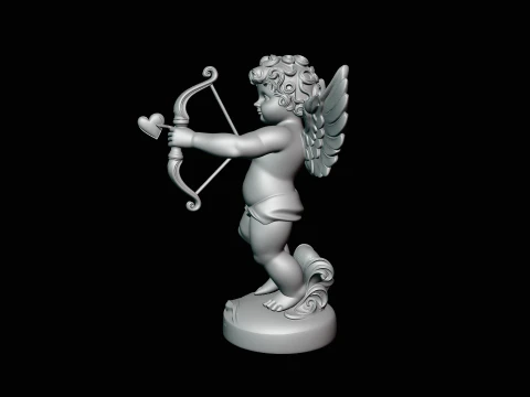 Cupid with Bow Statue Design 2 - 3D Print Model 3D Print Model