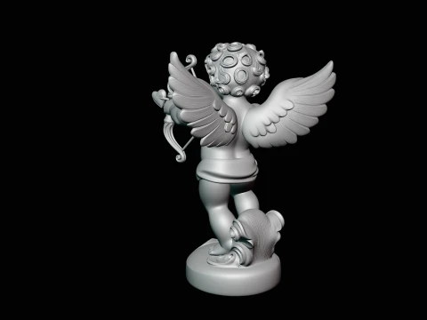Cupid with Bow Statue Design 2 - 3D Print Model 3D Print Model