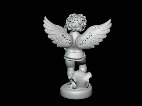 Cupid with Bow Statue Design 2 - 3D Print Model 3D Print Model