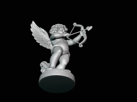 Cupid with Bow Statue Design 2 - 3D Print Model 3D Print Model