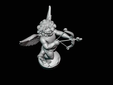 Cupid with Bow Statue Design 2 - 3D Print Model 3D Print Model