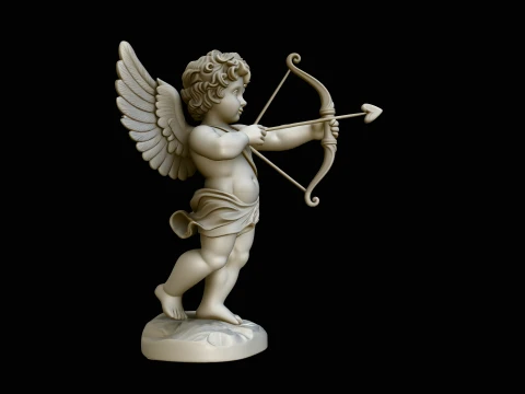 Cupid with Bow Statue Design 3 - 3D Print Model 3D Print Model