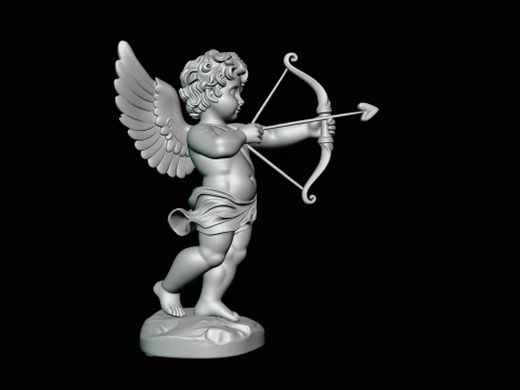Cupid with Bow Statue Design 3 - 3D Print Model 3D Print Model