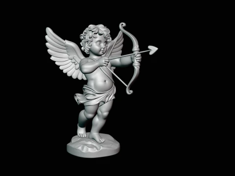 Cupid with Bow Statue Design 3 - 3D Print Model 3D Print Model