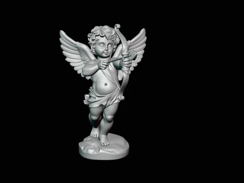Cupid with Bow Statue Design 3 - 3D Print Model 3D Print Model