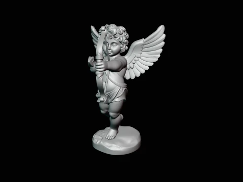 Cupid with Bow Statue Design 3 - 3D Print Model 3D Print Model