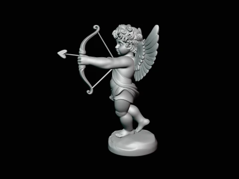 Cupid with Bow Statue Design 3 - 3D Print Model 3D Print Model