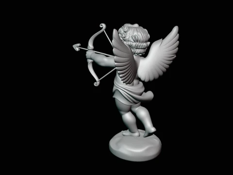 Cupid with Bow Statue Design 3 - 3D Print Model 3D Print Model