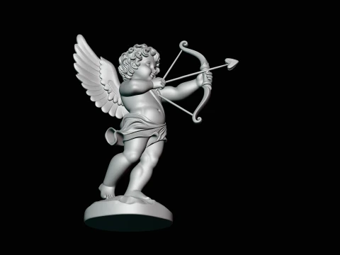 Cupid with Bow Statue Design 3 - 3D Print Model 3D Print Model
